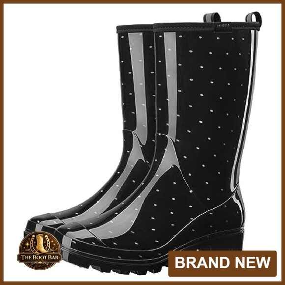 Waterproof Mid Calf Rain Boots Women's Garden Shoes Slip Resistant - Picture 5 of 7